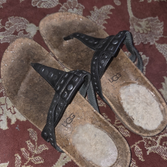 UGG Black Studded Sandals - Picture 2 of 4